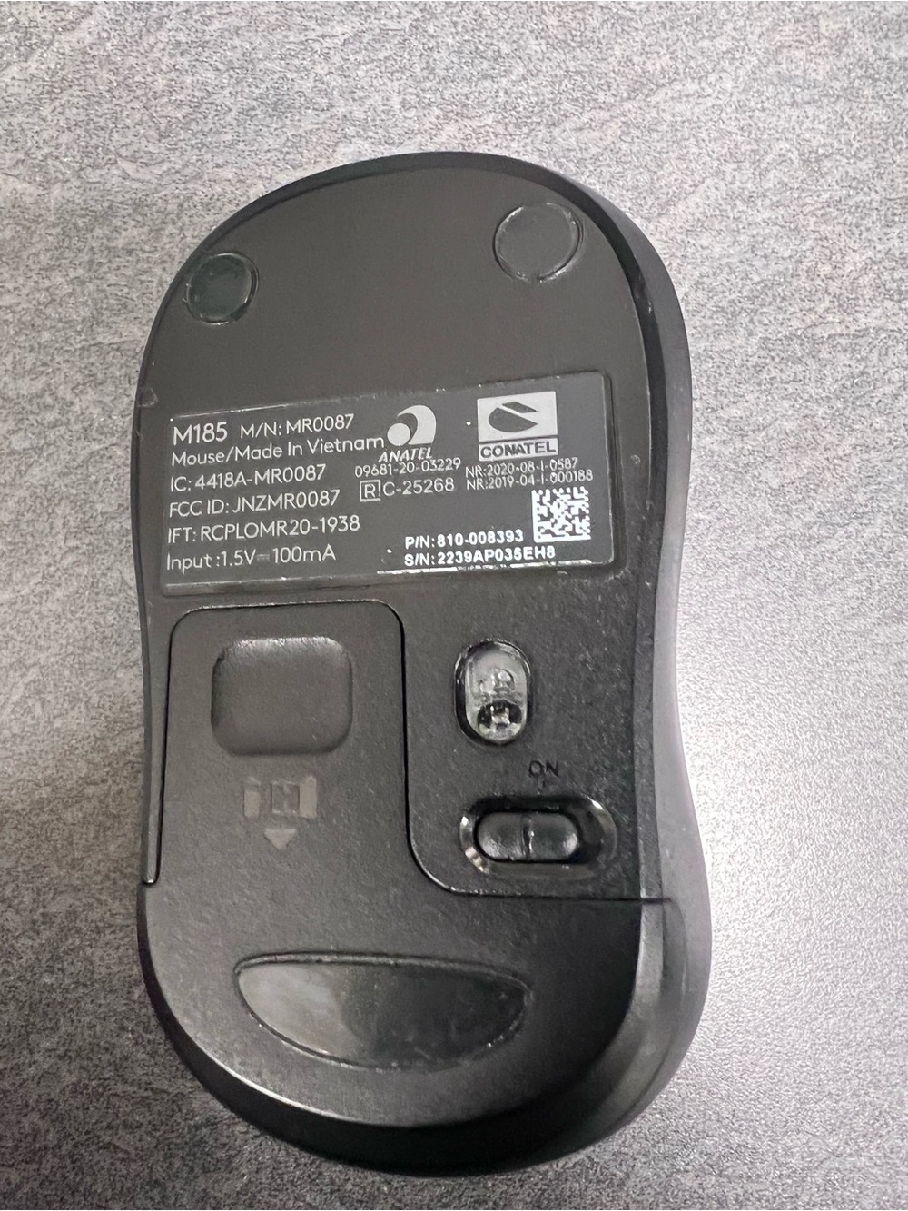 Logitech Black Wireless USB Optical Mouse - Picture 4 of 4